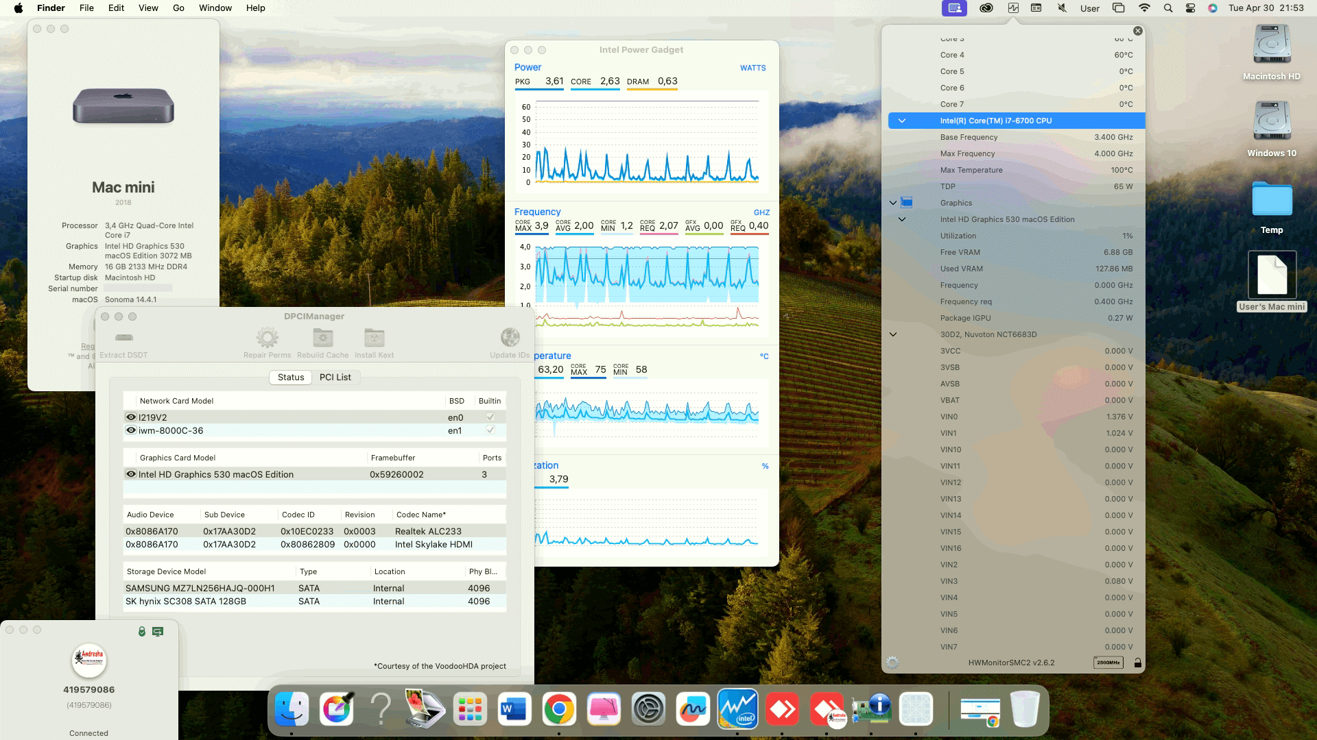 Success Hackintosh macOS Sonoma 14.4.1 Build 23E224 in Lenovo ThinkCentre M700 Tiny